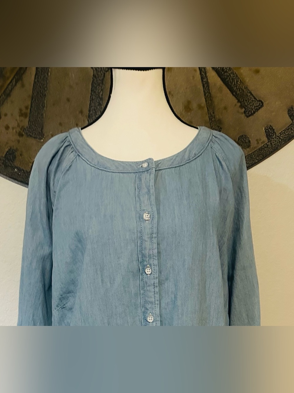 Universal Thread Light Blue Button-Front Dress - Picture 2 of 3